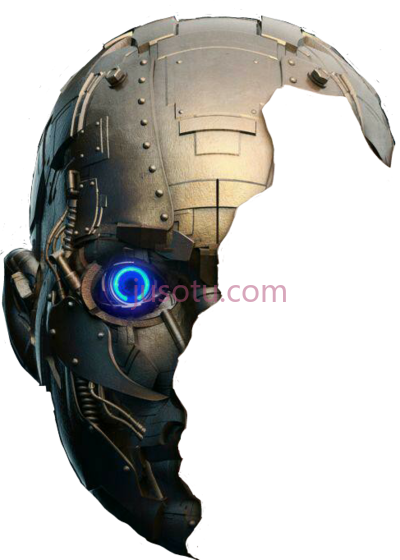 半机器人脸,half robot face PNG