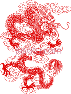 龙剪纸, PNG