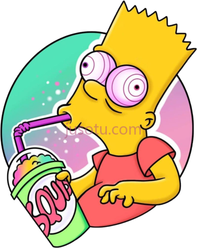 辛普森,bart simpson drinking squishee PNG